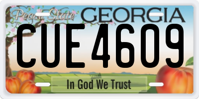 GA license plate CUE4609