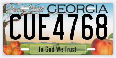 GA license plate CUE4768