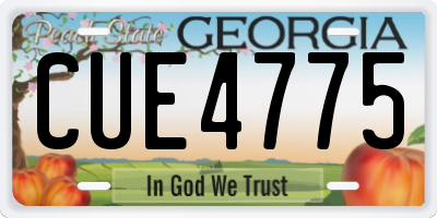 GA license plate CUE4775