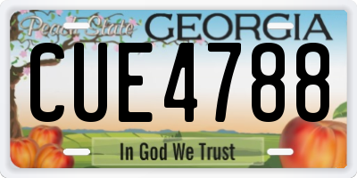 GA license plate CUE4788