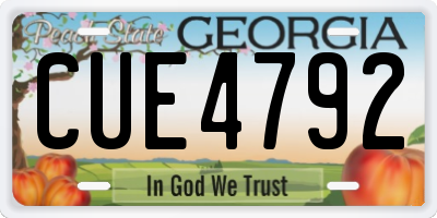 GA license plate CUE4792