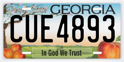 GA license plate CUE4893