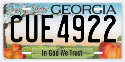 GA license plate CUE4922
