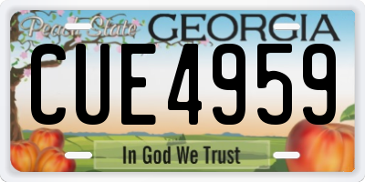 GA license plate CUE4959