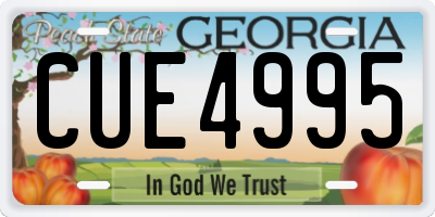 GA license plate CUE4995