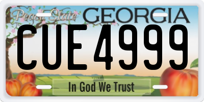 GA license plate CUE4999