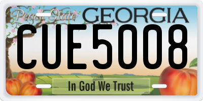 GA license plate CUE5008