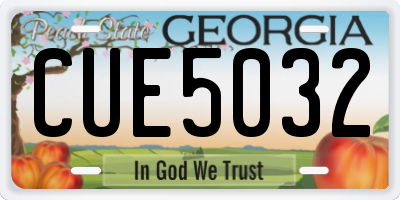 GA license plate CUE5032