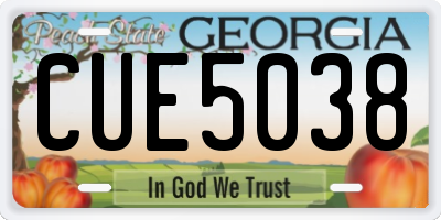 GA license plate CUE5038