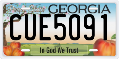 GA license plate CUE5091