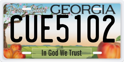 GA license plate CUE5102