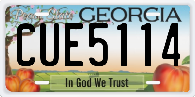 GA license plate CUE5114