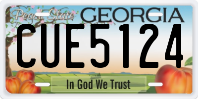 GA license plate CUE5124