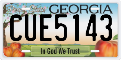 GA license plate CUE5143