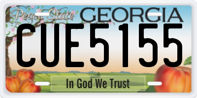 GA license plate CUE5155