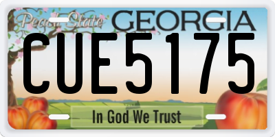 GA license plate CUE5175