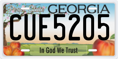 GA license plate CUE5205