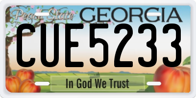 GA license plate CUE5233