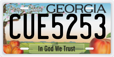 GA license plate CUE5253