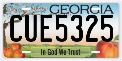 GA license plate CUE5325