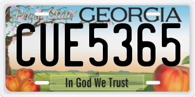 GA license plate CUE5365
