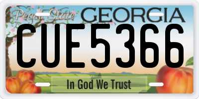 GA license plate CUE5366