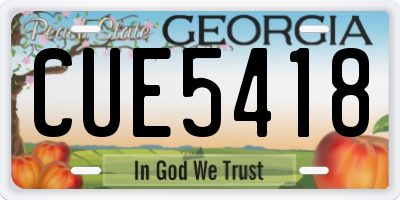 GA license plate CUE5418