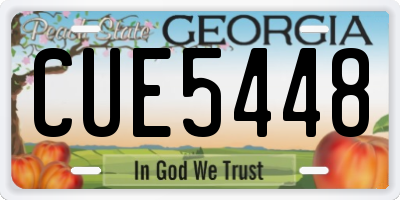 GA license plate CUE5448