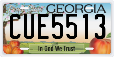 GA license plate CUE5513