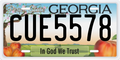 GA license plate CUE5578