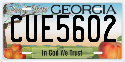 GA license plate CUE5602