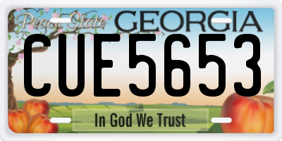 GA license plate CUE5653