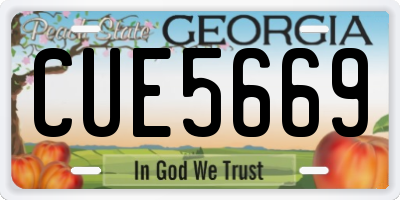 GA license plate CUE5669