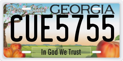 GA license plate CUE5755
