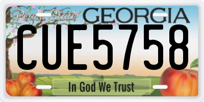 GA license plate CUE5758