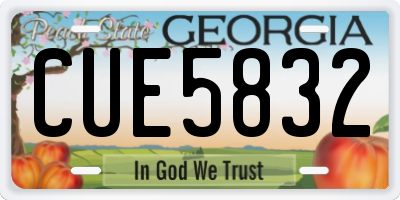 GA license plate CUE5832
