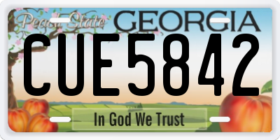 GA license plate CUE5842