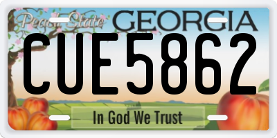 GA license plate CUE5862