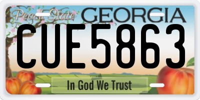 GA license plate CUE5863