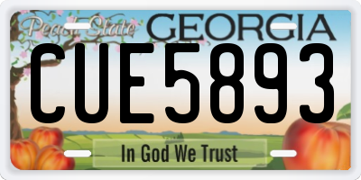 GA license plate CUE5893