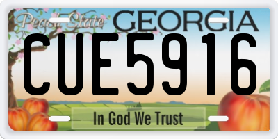 GA license plate CUE5916