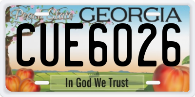 GA license plate CUE6026