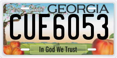 GA license plate CUE6053