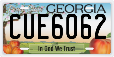 GA license plate CUE6062
