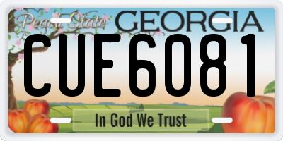 GA license plate CUE6081