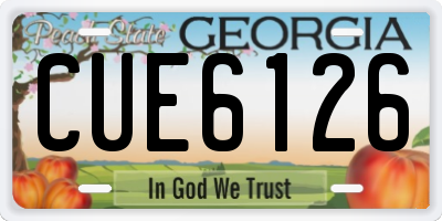 GA license plate CUE6126
