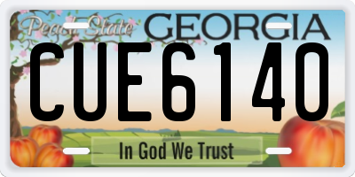 GA license plate CUE6140