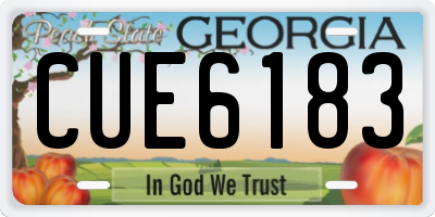GA license plate CUE6183