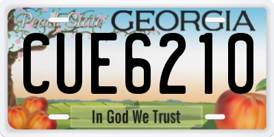 GA license plate CUE6210