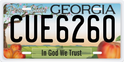 GA license plate CUE6260
